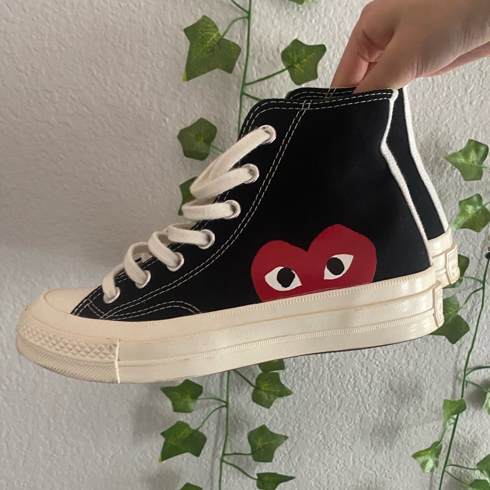CDG Comme Des Garcons Heart Converse Shoes Size 6W Black